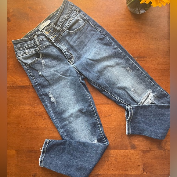 KanCan Blue Distressed Jeans - Picture 1 of 3